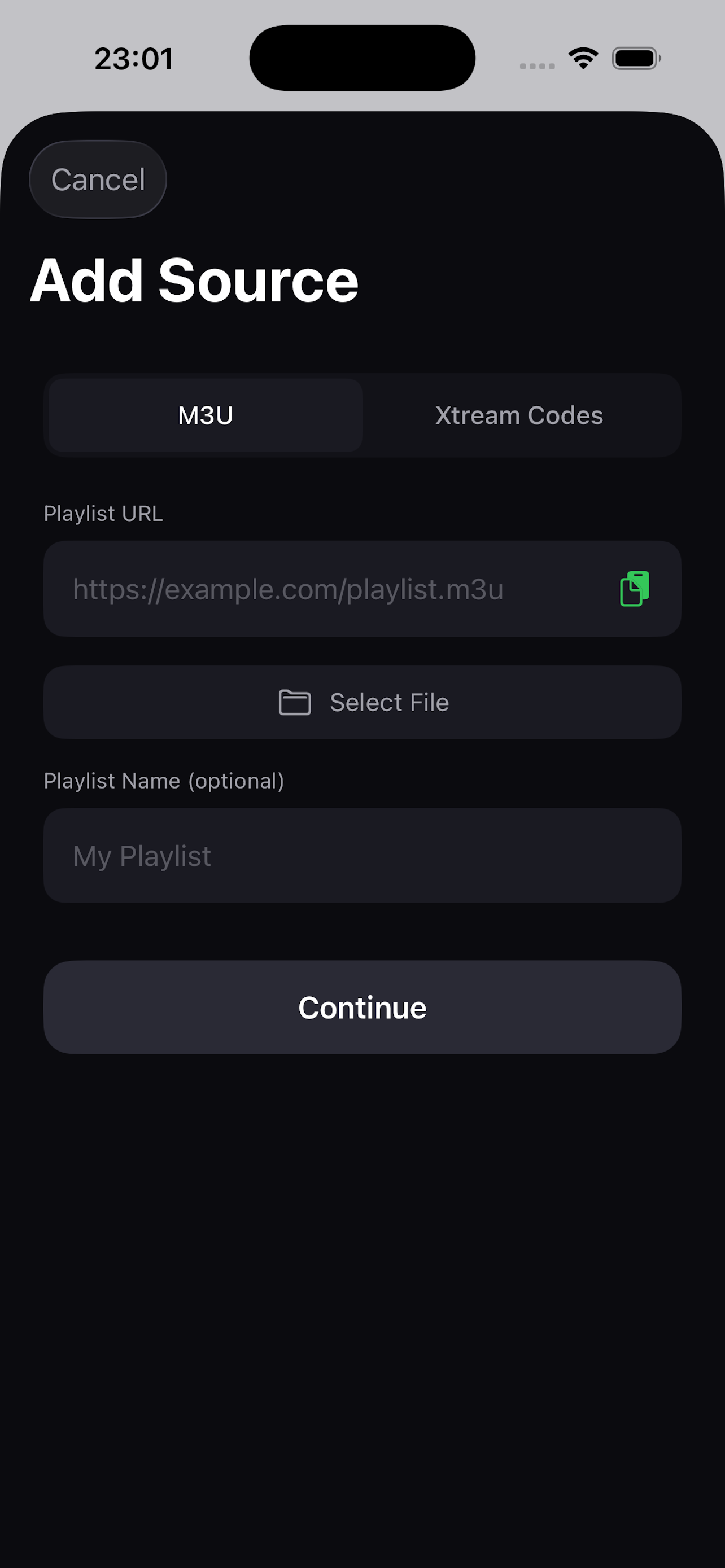 IPTV Player — playlist and playback