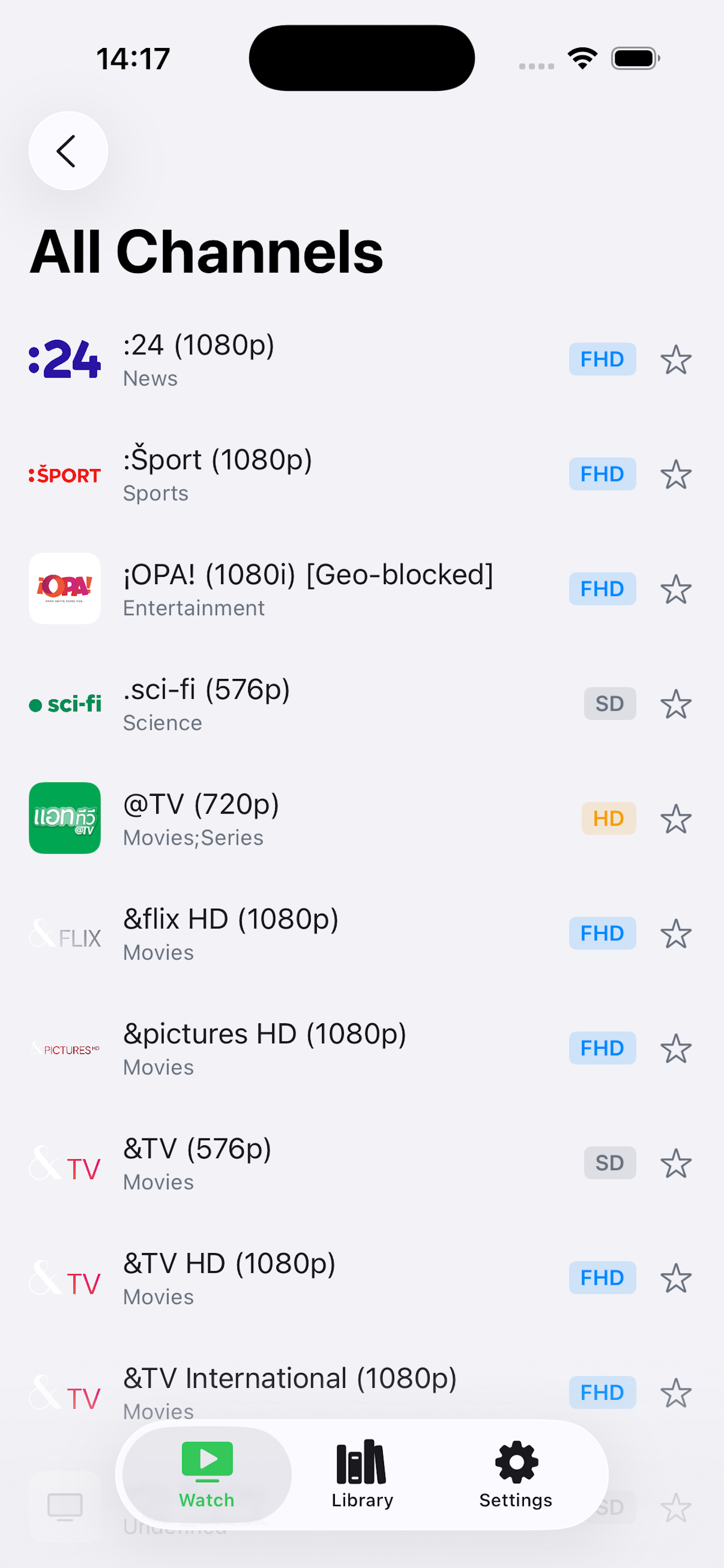 IPTV Player — categories and guide