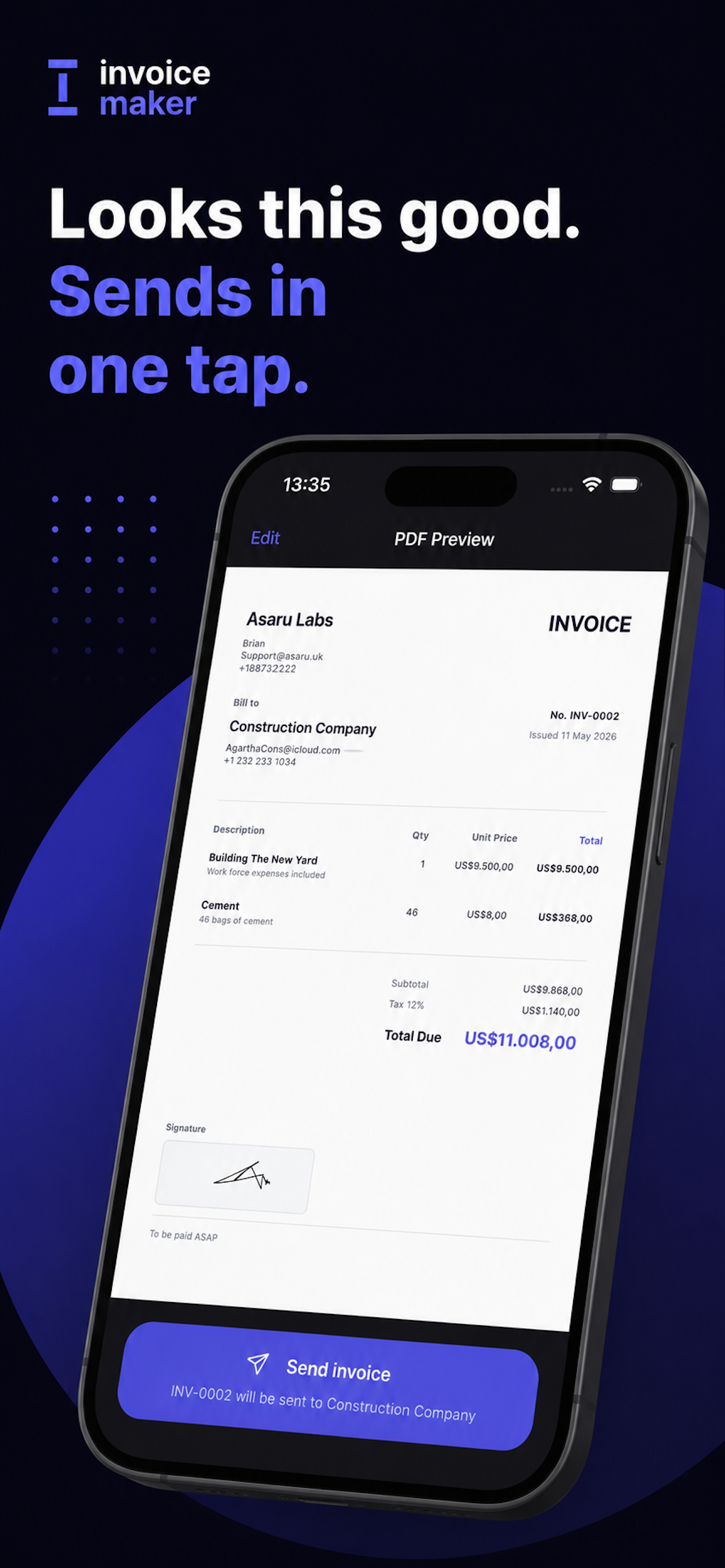 Professional invoice template