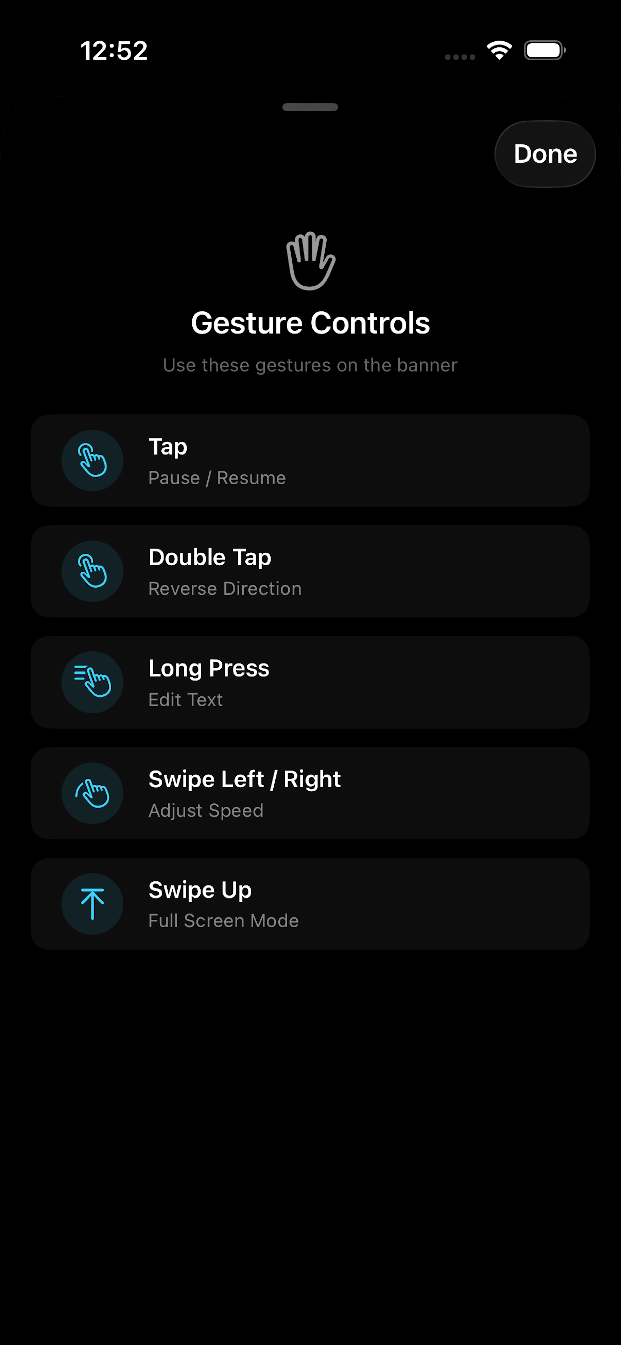LED Banner app screen 7
