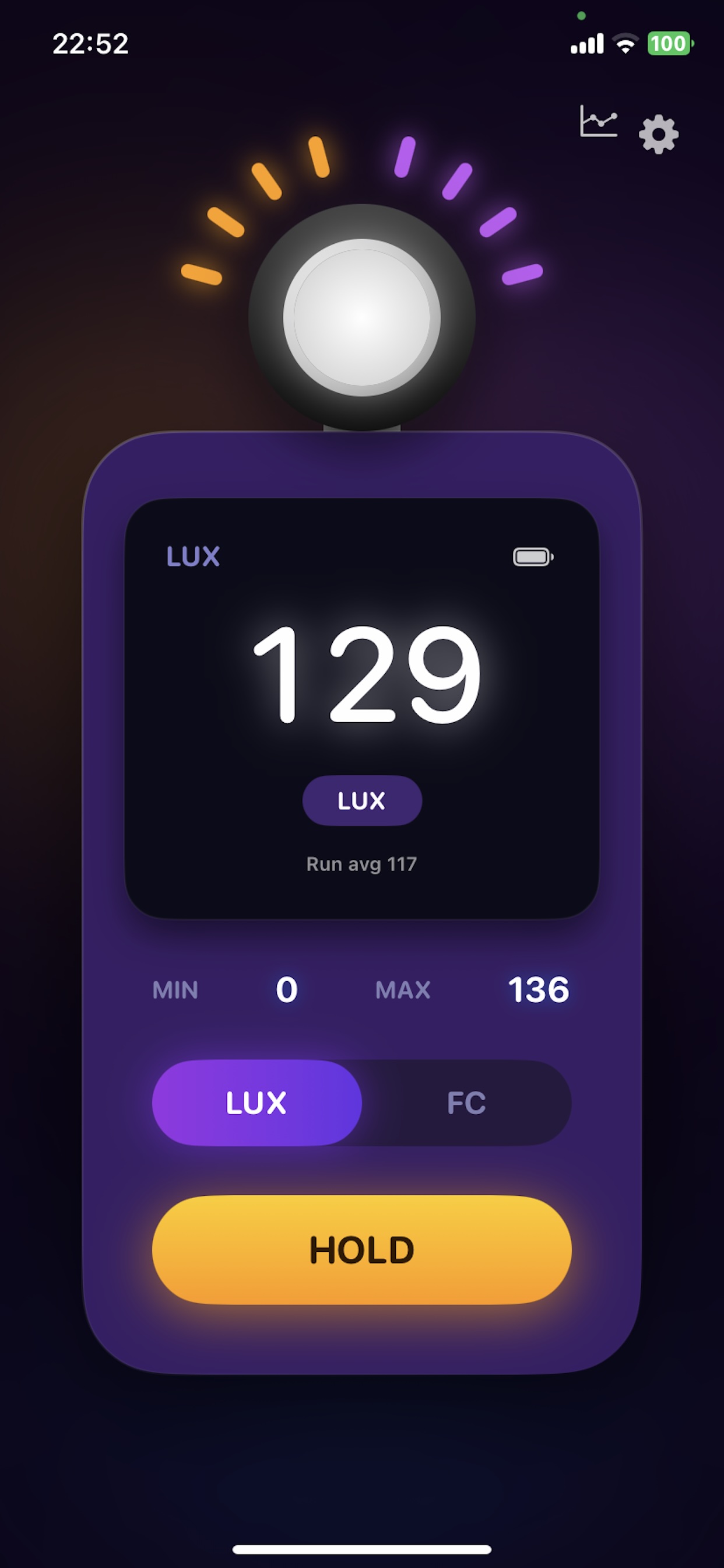 Light Meter main view