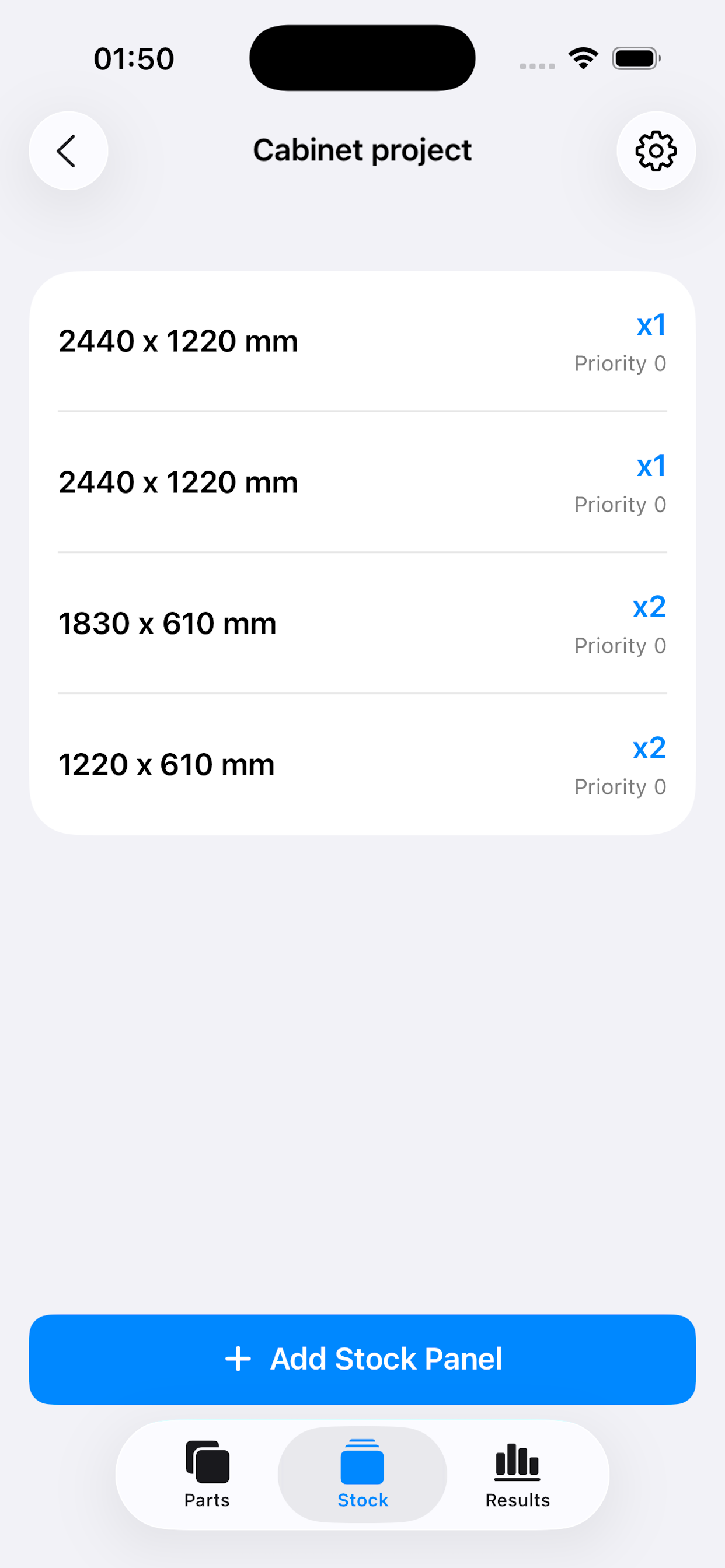 Cut list optimization view