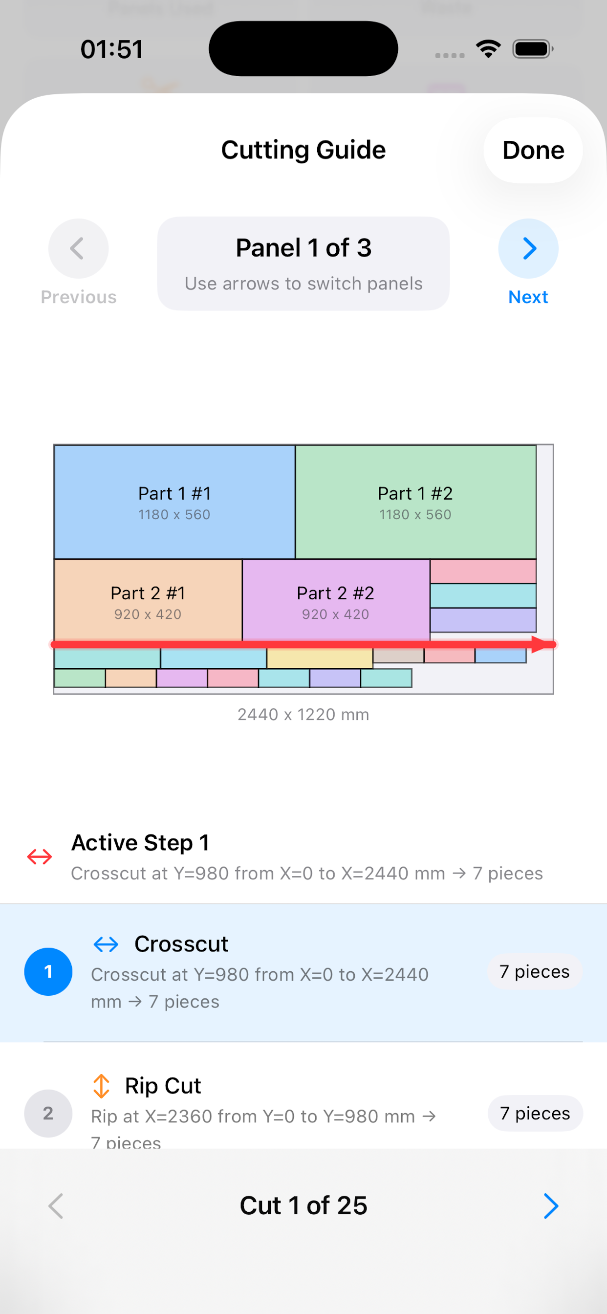 Optimized panel layout