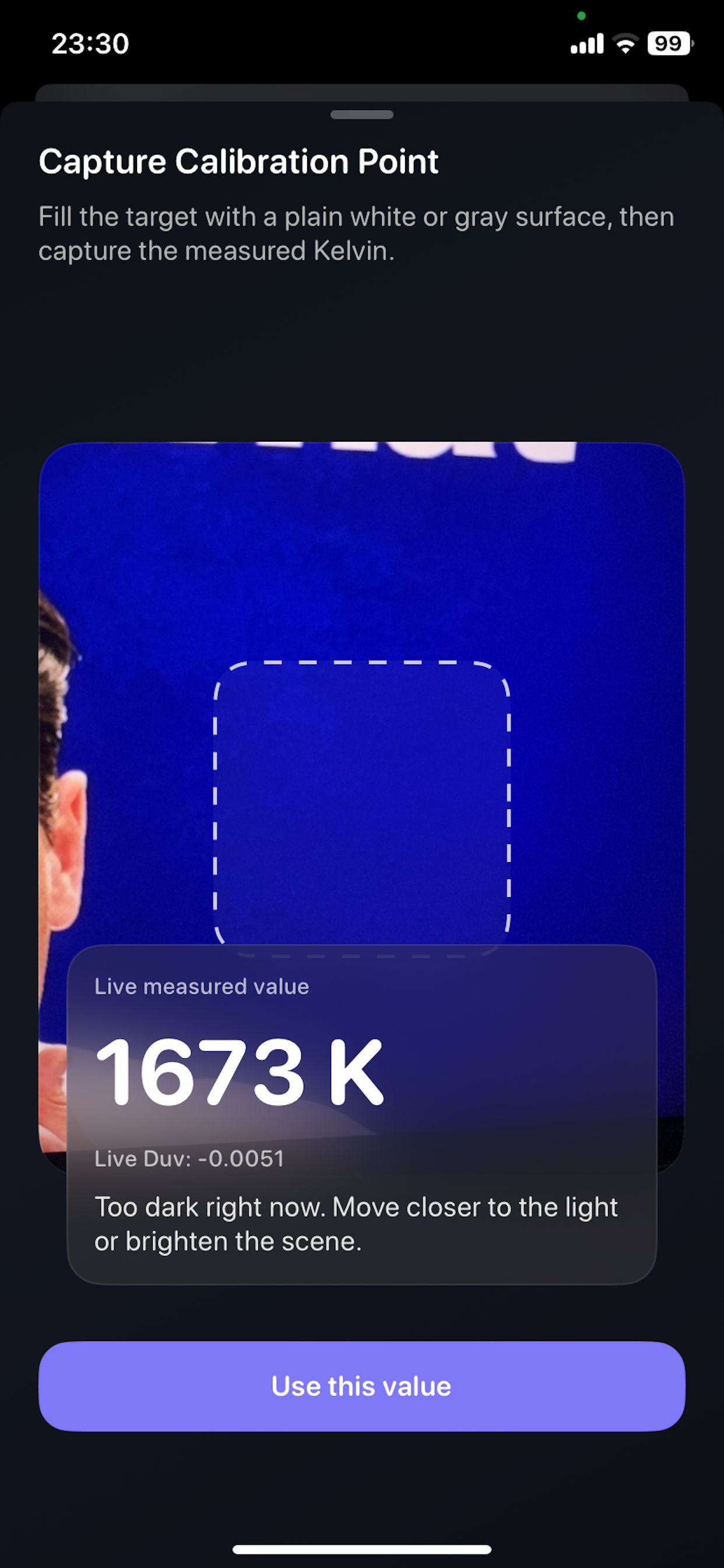 Kelvin Light Scale app screen 6