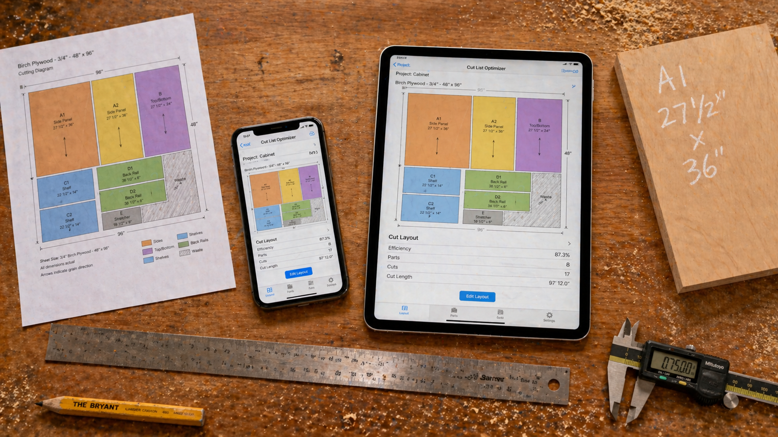 How to Use a Cut List Optimizer App on iPhone or iPad