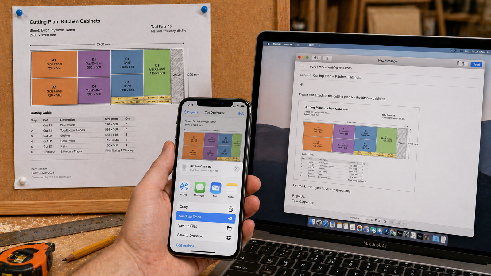 How to Export a Cutting Plan as PDF and Share It